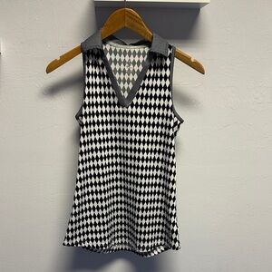 Jofit Black and White Sleeveless Top